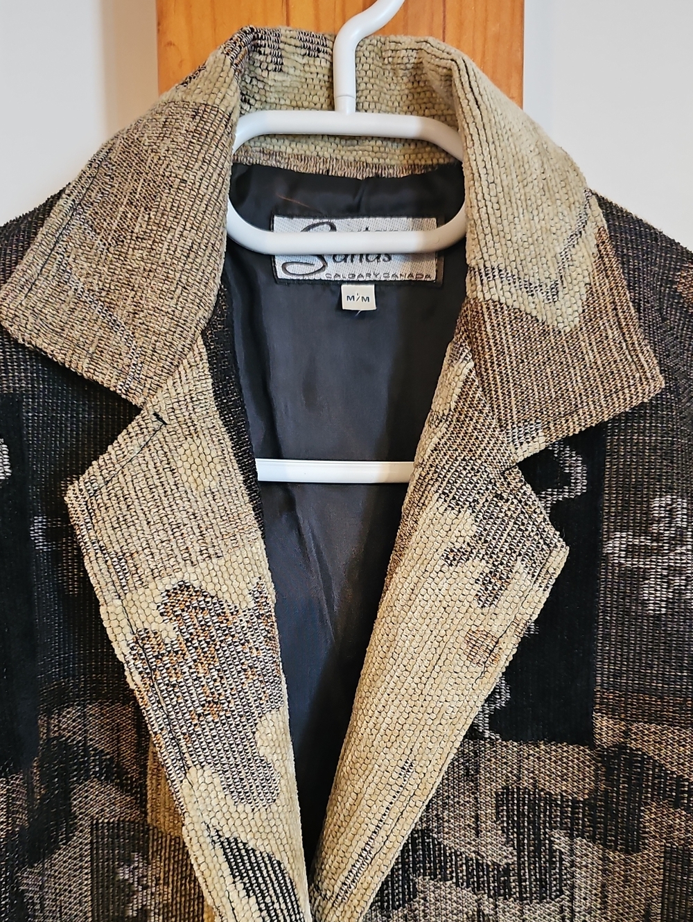 Vintage Black & Brown Tapestry Cropped Jacket
